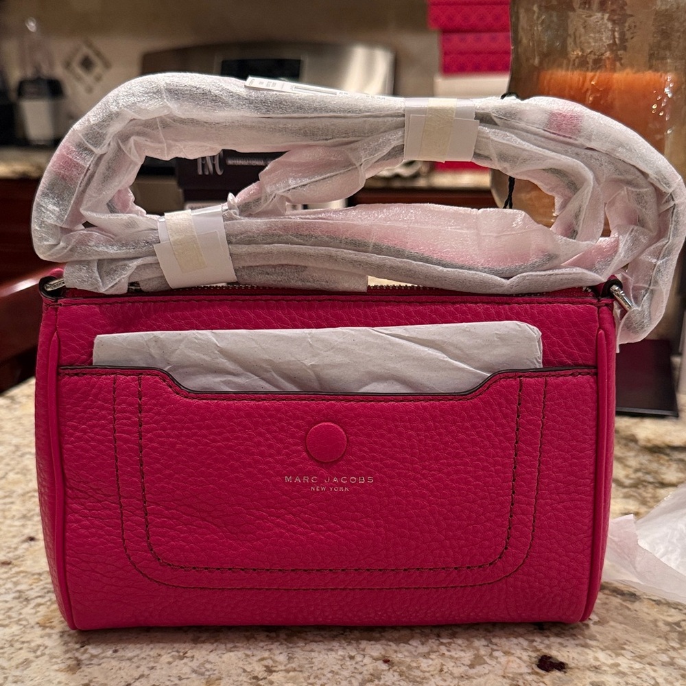 Marc Jacobs Pink Pebbled Leather Crossbody Bag, NEW